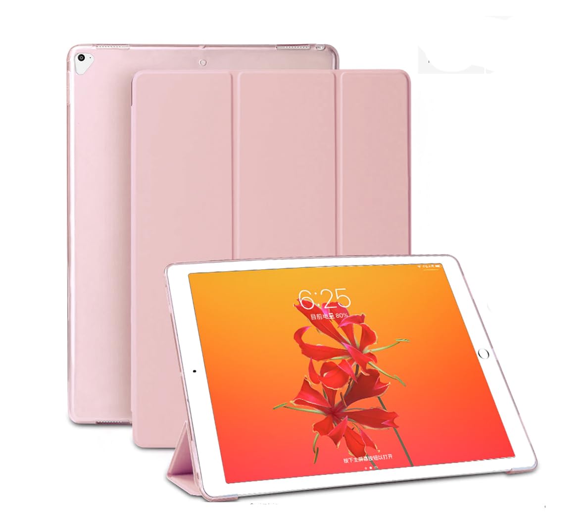 SMART Case for iPad Pro 12.9 Case 2nd Generation 2017/1st Generation 2015(Model: A1584 A1652 A1670 A1671 A1821), Ultra Slim Lightweight Stand Smart Case with Translucent Frosted Back Cover (Ross Gold)