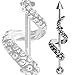 14G Tentacle Wrapped 316L Surgical Steel Industrial Barbell - Sold Individually (Steel)