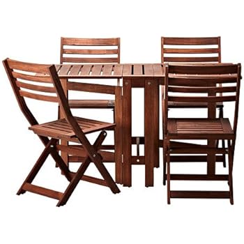 Amazon Com Ikea Applaro Table And 4 Folding Chairs Outdoor