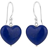 Gempires Natural Heart Crystals Earring, Heart Gemstone, Energy Healing Crystals, Birthday, Gift for Her, Gemstone Jewelry