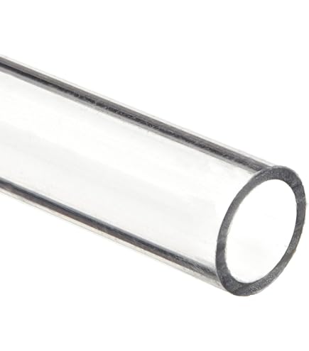 Clear Polycarbonate Rigid Tube - 17" Long, 30mm ID, 32mm OD (1.2"/1.3") For DIY, Lighting, Plumbing