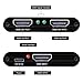 1X2 HDMI Splitter - Cenawin 4K 1 in 2 Out HDMI Powered Splitter Amplifier Signal Distributor Support 4K@30HZ 3D & 1080P for Roku 4/ TV/Ultra Projector/ PS3/4/ Monitor