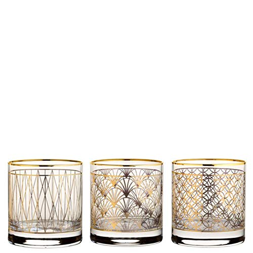 Utopia P42884-GOLD Coco Gold Tumblers 11.5oz (33cl) - Mixed 3 designs Pack of 12