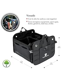 Caja organizadora portátil retráctil de varios compartimentos de primera calidad TrunkCratePro para autos, SUV, camiones, minivans, Negro