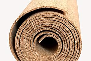 WidgetCo Cork Rolls - 1/4" Thick x 48" Width x 30ft Length, Natural, Cut to Size, Cork Wall, Corkboard (Qty 1)