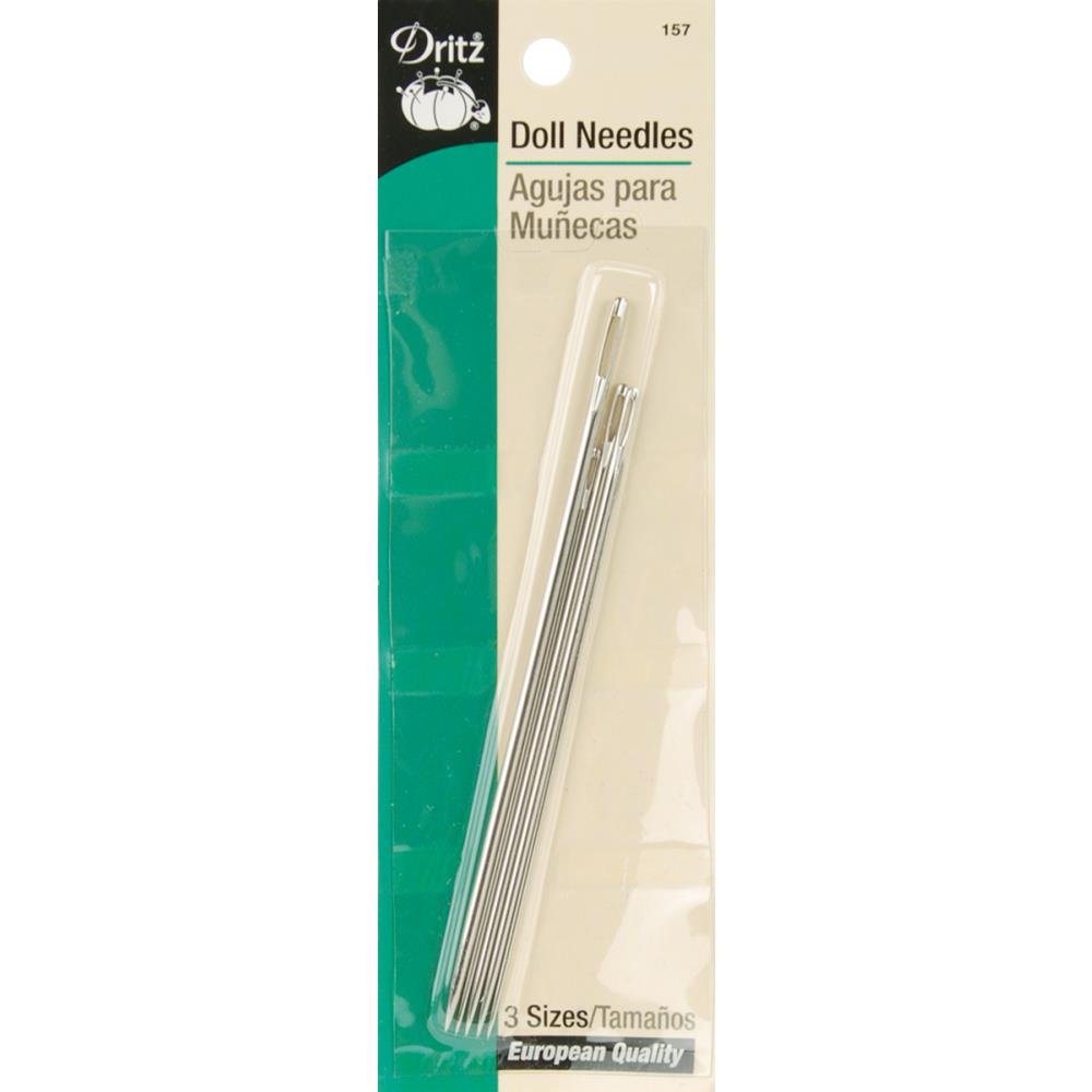 Dritz 157 Doll Hand Needles, Assorted Sizes (5-Count), Nickel