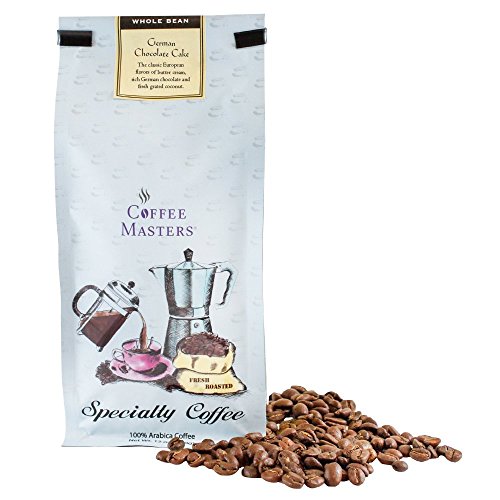 Coffee Masters Flavored Coffee, German Chocolate Cake, Whole Bean, 12-Ounce Bags (Pack of 4)