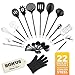 Golden Chef - Premium 22-PIECE Stainless Steel & Silicone Cooking Utensils Home Kitchen Tools And Gadgets Set - Includes Measuring Cups, Spoons, And Free Silicone Glove