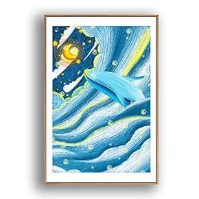 Framed Canvas Wall Art for Living Room, Bedroom Whale Canvas Prints for Modern Home Decoration Ready to Hang - 16"x24" inches