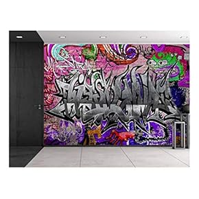 Colorful Graffiti - Large Wall Mural, Removable Peel and Stick Wallpaper, Home Decor - 66x96 inches