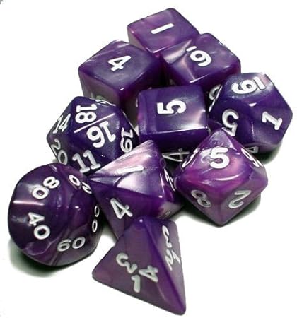 Koplow RPG Dice Sets: Purple/White Pearlized Polyhedral 10-Die Set