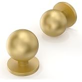 Asimerdeco 10 Pack Brushed Gold Cabinet Knobs Single Hole Cabinet Pulls Round Kitchen Cabinet Knobs Drawer Knobs