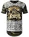 URBANCREWS Mens Hipster Hip Hop Pyramid Dollar Graphic Longline T-Shirt CAMO, XL