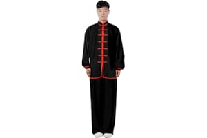 ZooBoo Cotton Blend Long Sleeves Tai Chi Suit Morning Exercise Uniform Kung Fu Clothing for Men