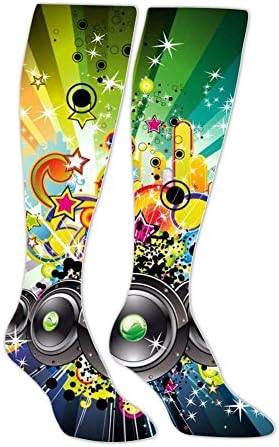 Cool Music Hip-Hop Long Socks High Socks Knee High Thigh Stockings