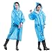 PAXCOO 3 Pcs Portable Raincoat Rain Poncho with Hood and Sleeves in
