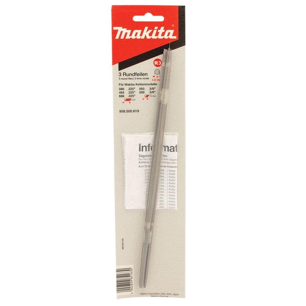 Makita 958500619 4.8 mm Round File for Chain - Multi-Colour