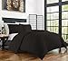 Zen Bamboo Ultra Soft 3-Piece Rayon Derived From Bamboo Duvet Cover Set - Hypoallergenic and Wrinkle Resistant - King/Cal King - Black