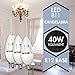 TCP LDCT40W50K6 LED Decorative B11 Chandelier Light Bulbs, Candelabra Based (E12), Dimmable, 40 Watt Equivalent, Daylight, 6 Count