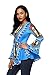 HOTAPEI Women African Printed Slim Fit Long Sleeve Clubwear Party T Shirt Blouse Top Light Blue X-Large