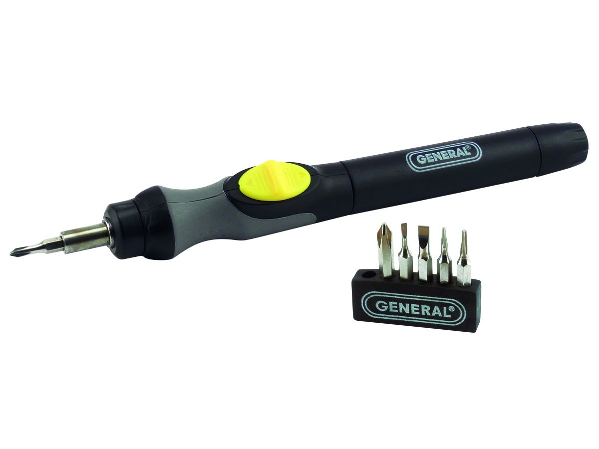 Photo 1 of General Tools Precision Cordless Electric Screwdriver #500 with Six Bits and Quick Change Chuck, Handles Difficult, Repetitive Screw-Fastening Jobs