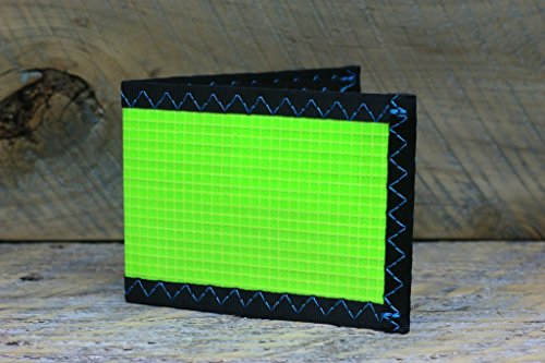 Mens Bifold ID Wallet Neon Yellow Sailcloth (Made in USA by RAGGEDedge Gear)