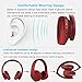 Ifecco Bluetooth Headphones, 4 in 1 Upgrade Bluetooth Foldable Over-ear Headsets with Micro Support SD/TF Card for Bluetooth-enabled Devices (Ruby Red)