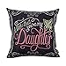 LINKWELL 18inches Square Black I Love That You are My Daughter Linen Throw Pillow Case Cushion Cover