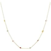 Vxddy Station Necklace Womens Pendant Chain Modern Fashion Necklaces 18k Gold-Plated Sterling Silver Jewelry