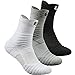 3-Pack Men's Athletic Cushion Quarter Ankle Sock Performance Cotton Compression Sport Basketball Arch Support Socks,Size 6-12