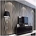 QIHANG High-Grade Non-Woven Flocking Simple Curve Style Wallpaper Roll Black&Gray Color 1.73'W x 32.8'L