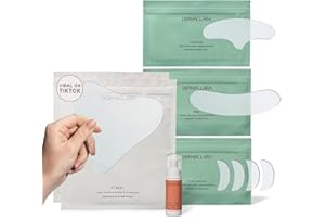 Dermaclara Cheek to Cheek Bundle - Multi-Size Reusable, Medical Grade Silicone Patches + Cleanser Kit - Minimize Look of Scars, Stretch Marks, Wrinkles, & Cellulite - Natural & Cruelty-Free - 8ct.