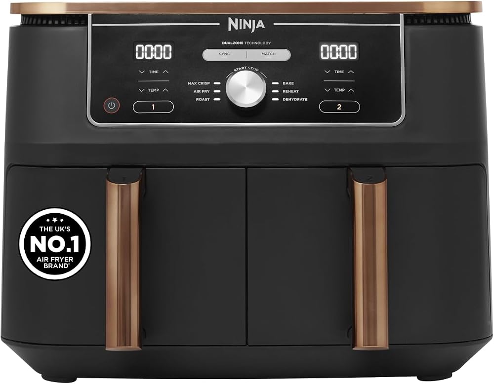 Ninja Foodi MAX Dual Zone Air Fryer Copper/Black 9.5L 6-in-1 AF400UKCP