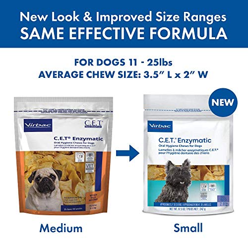 Virbac C.E.T. Enzymatic Oral Hygiene Chews for Medium Dogs, 30 Chews (1