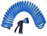 Orbit 27891 50-Foot Coil Hose with Nozzle, Blue