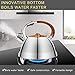 Kaisa Villa Tea Kettle Stovetop Teapot Stainless Steel Whistling Teakettle with 3.5 L… (Stainless steel color)