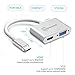 Kimwood Type c-2in1 USB C to Hdmi VGA, UHD USB Type C to HDMI VGA Adapter (Thunderbolt 3 Compatible) for 2017/2016 MacBook Pro, iMac 2017, Chromebook Pixel, Galaxy S8/S8Plus and More, 4K