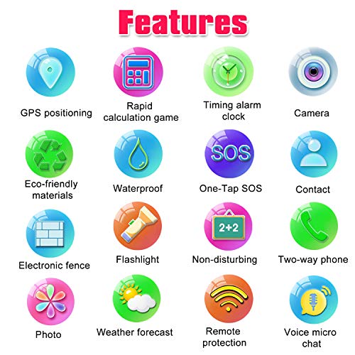 [SIM Card Included] Kids Smart Watch Phone, Waterproof Smartwatches for Children with GPS Tracker Anti-Lost SOS Call Touch Screen Voice Chat for Boys and Girls School Birthday Gifts (Pink)
