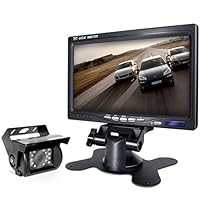 Backup Camera and Car 7 Inch Monitor Screen Waterproof Rear View Rearview Backing Parking Reversing Reverse Camera for Truck/Trailer/Pickups/RV When Reversing Parking to Avoid Blind Area eRapta ER01
