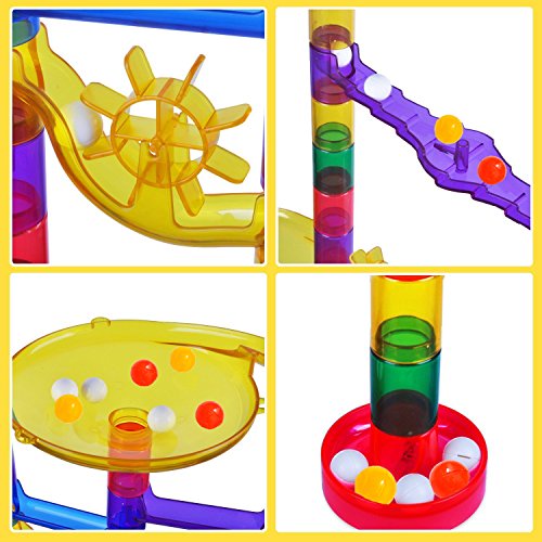 WenToyce 162 Pcs Marble Run Sets for Kids, Giant Marble Race Railway Track Game, STEM Building Puzzle Blocks, Educational Construction Toys Marble Maze for Toddler