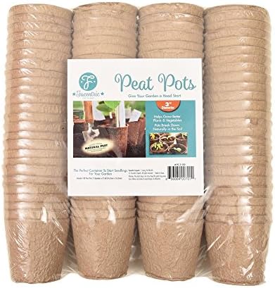 Facentric's Peat Pots Are The Best Way To Give Your Garden A Head Start, 100% Eco Friendly & Biodegradable. Pack Of 100 size 3" by 3"