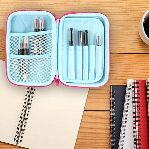 Cute Unicorn Pencil Case, Tiberham Embossed Hardtop Large Pen Holder Box with Compartments, Anti-Shock Cosmetic Pouch Bag Stationery Organizer for Girls School Students Kids Teens (Light Blue)