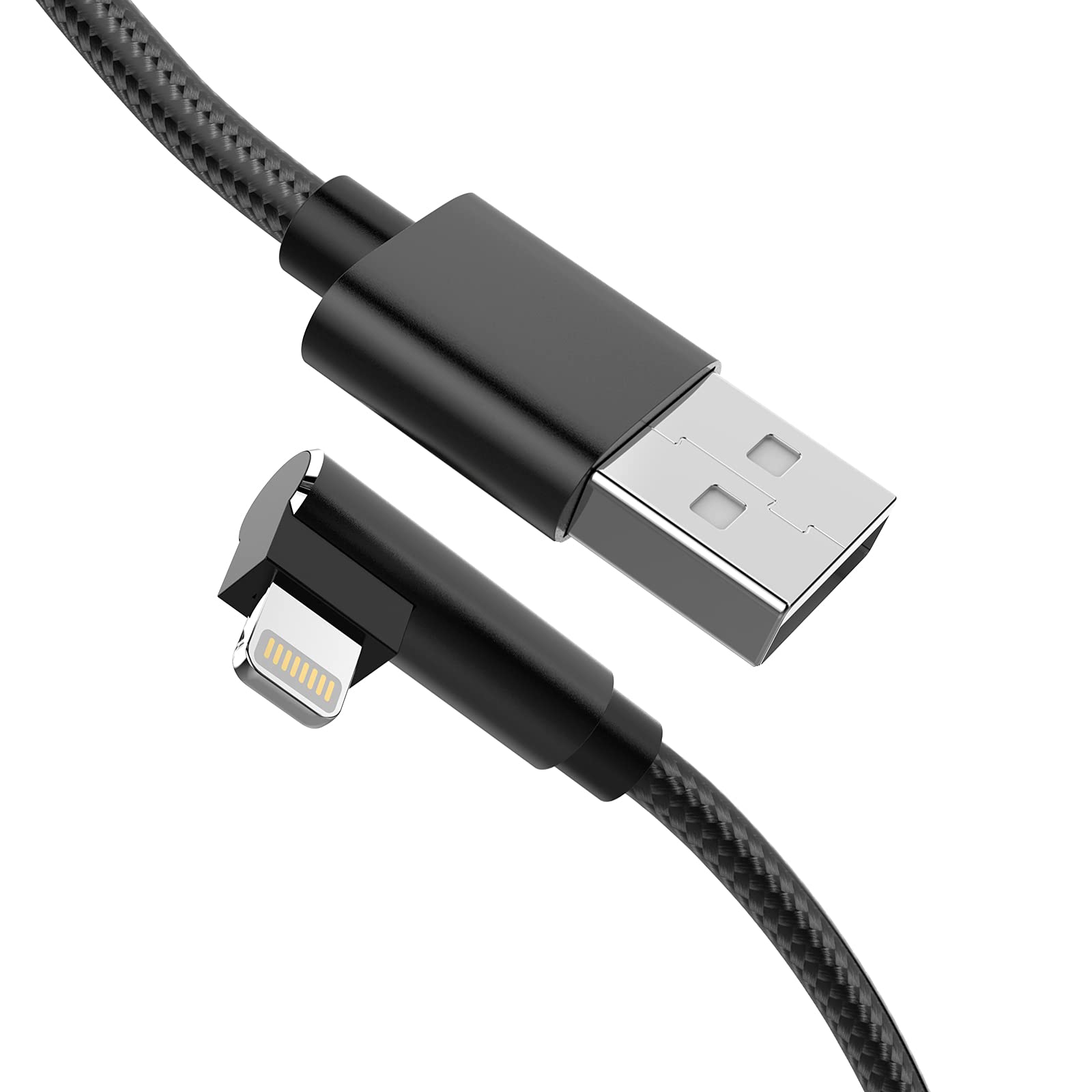 MTAKYI 90-Degree iPhone Charger Right-Angle USB Cable, 90-Degree Charging Cable 5m MFi Certified Ultra-Long Right-Angle Lightning Cable Compatible with Apple iPhone 12 11 XS XR XS Max 8 7 6 5Pad