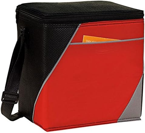 Eunichara IT 8 Pack Cooler Lunch Bag 210D PU Diamond Non Woven Polypropylene Insulated, heat-sealed PEVA Lining Reusable, Spot Clean/Air Dry - Red