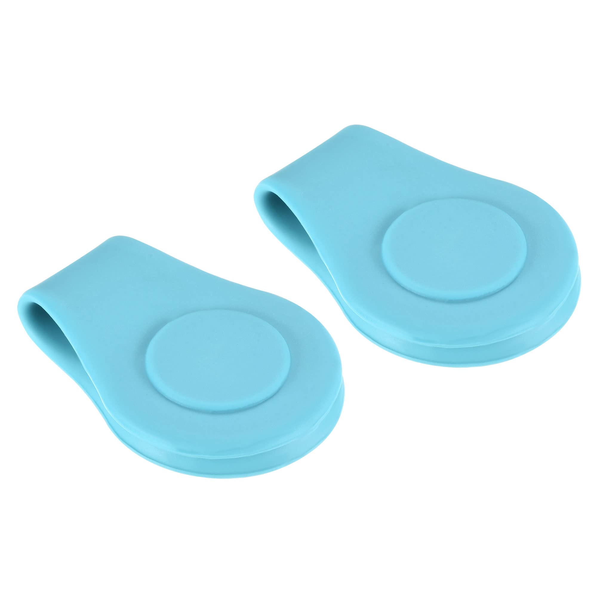 PATIKIL Golf Hat Clip, 2 Pack Silicone Cap Clamp with Magnetic Removable Ball Marker Holder for Golfer Women Men, Light Blue