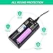 AOSHIKE LED Indicator USB Battery Charger,Smart Battery Charger for AA AAA 18650 26650 20700 21700 18500 10440 14500 18490 18350 17670 17500 IMR Li-ion Ni-MH Ni-CD Rechargeable Battery (2-Bay)