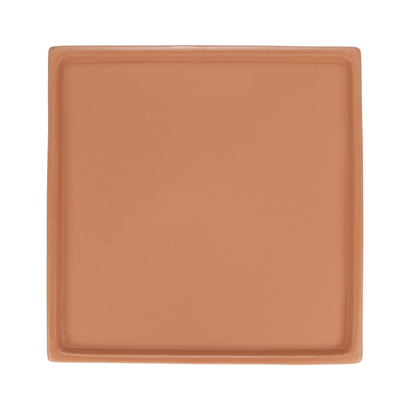 M METERXITY Ceramic Plant Saucer, 6.3 Inch Plant Water Catcher Tray, Plant Pot Saucers for Indoor/Outdoor Plants/Flower Drainage Drip Water Tray [Square Dark Orange]