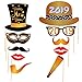 LeeSky 46Pcs 2020 New Year's Eve Photo Booth Props Party Supplies Decorations