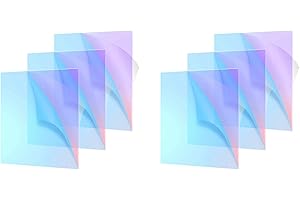 Bloepum Acrylic Colored Translucent Acrylic Iridescent Radiant Sheet -Cutting Acrylic Board,8 x 12 Inch(6 Pack,2.6mm Thick)