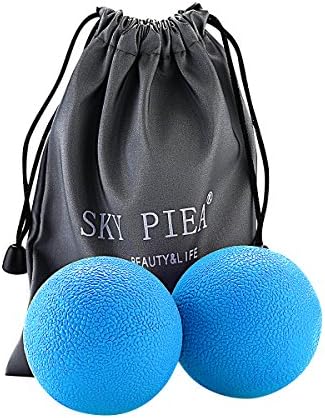 Massage Therapy Balls, Sky Piea Deep Pressure, Trigger Point, Myofascial Release Physical Therapy Used in Yoga, Pilates Instant Tension Pain Relief Relax Sore Muscles Rubber Firm Balls (Blue)
